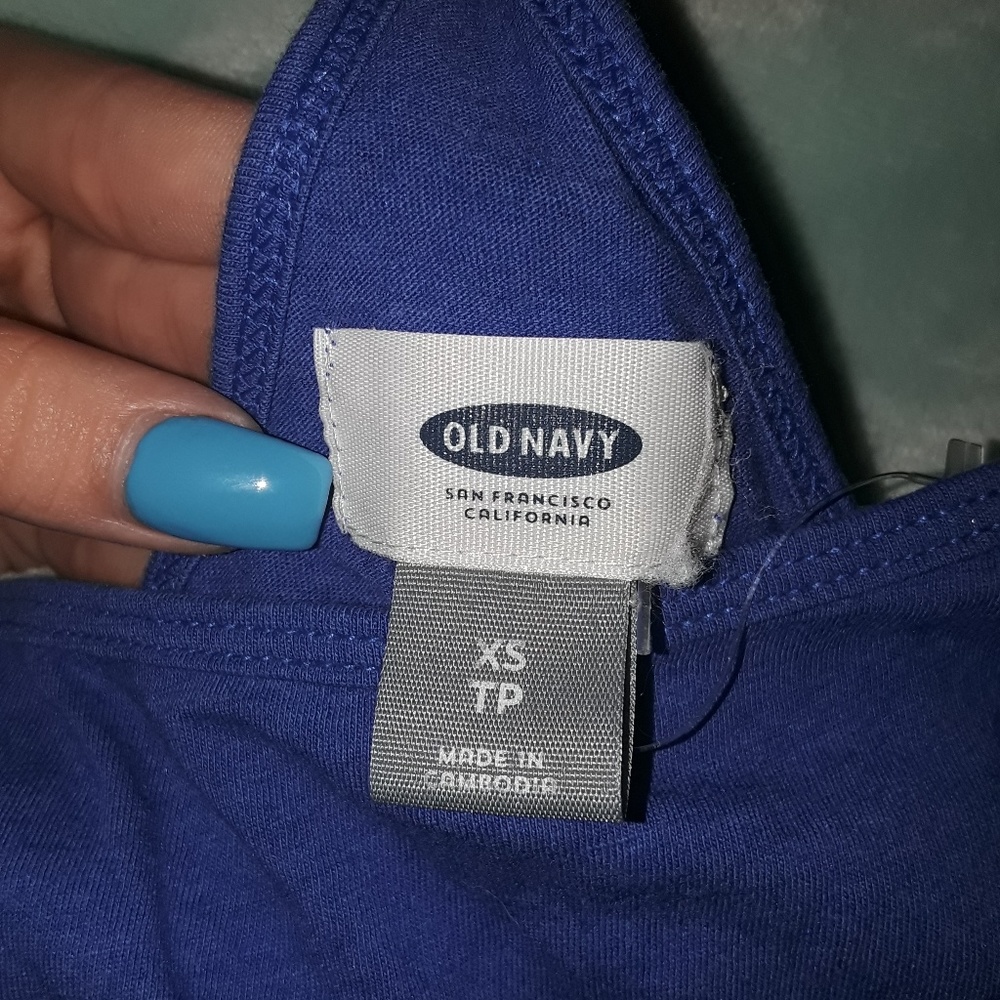 Blue racerback tank top